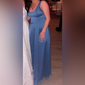 Elegant Blue Satin Gown